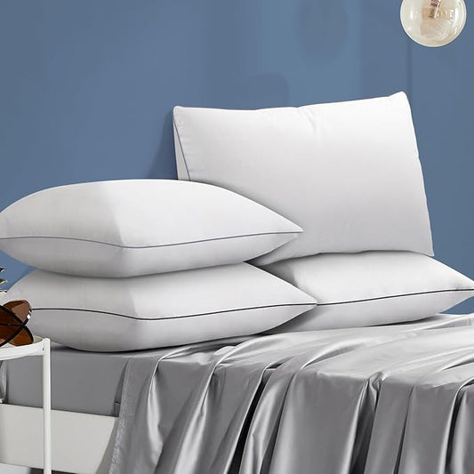 Bed Pillows for Sleeping Standard Size Set of 4, Luxury Hotel Quality Cooling Pillows, Super Soft Down Alternative Fill for Side Back and Stomach Sleepers