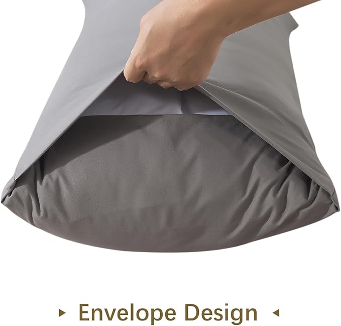 Memory Foam Body Pillow with Pillowcase, Soft Large Long Bed Pillow for Adults, Breathable Full Body Pillow with Removable Pillow Cover - Dark Grey