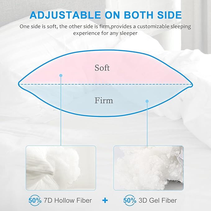 Hotel Collection Bed Pillows for Sleeping 2 Pack Queen Size,Pillows for Side and Back Sleepers,Super Soft Down Alternative Microfiber Filled Pillows,20 x 30 Inches