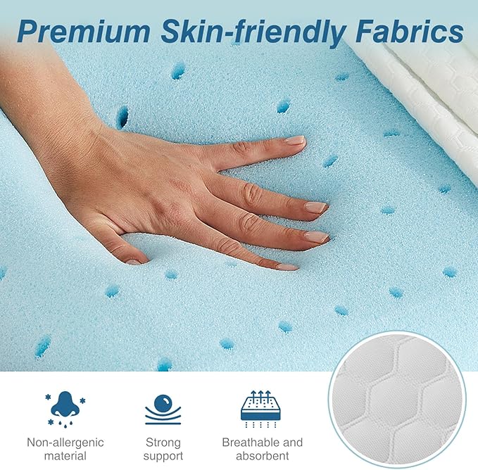 Memory Foam Pillow, Standard Size Pillows for Sleeping, Bed Pillow Soft and Comfortable, Cooling Hotel Pillow for Side Sleeper, Removable, Machine Washable Cover, 1 Pack, 24IN x 16IN
