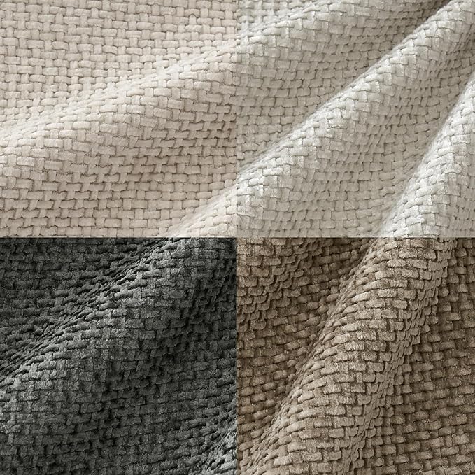 Pack of 4 Couch Throw Pillow Covers 18x18 Inch Neutral Soft Decorative Chenille Pillow Covers Farmhouse Boho Cushion Covers for Mid Century Modern Home Decor Sofa Bedroom Living Room
