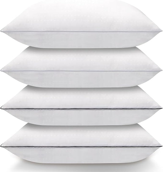 Bed Pillows for Sleeping Standard Size Set of 4, Luxury Hotel Quality Cooling Pillows, Super Soft Down Alternative Fill for Side Back and Stomach Sleepers