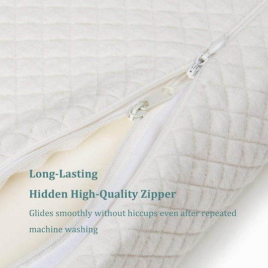 Contour Memory Foam Pillow Orthopedic Sleeping Pillows, Ergonomic Cervical Pillow for Neck Pain - for Side Sleepers, Back and Stomach Sleepers, Free Pillowcase Included (Firm & Queen)
